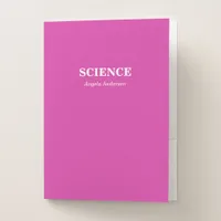 Personalized Pink School Subject Pocket Folder