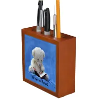 Teddy Bear Time to Read Pen Pencil Desk Organizer