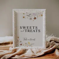 Sweets And Treats Boho Wildflower Wedding Sign 