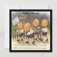 Vintage Jack o' Lantern Boys Steeling Gate Invitation