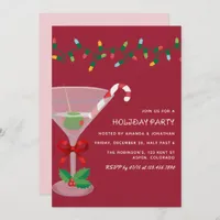 Sugarplum Blush Christmas Holiday Cocktail Party Invitation