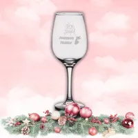 Joy to the World Monogram Family Name etched Wine Glass