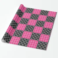 Pink and Black Plaid Gift Wrap