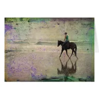 Beach Horseback Ride Digital Art Cards