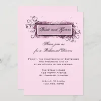 Abstract Pink Floral Rehearsal Dinner Invitation