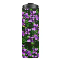 WI State Flower Wood Violet Mosaic Pattern Thermal Tumbler