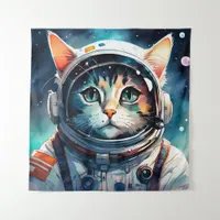 A fantasy cat astronaut  tapestry