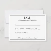 Modern and Elegant Stylish Wedding RSVP Card