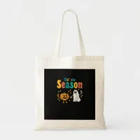 Tis Season Pumpkin Leaf Latte Fall Softball Tote Bag