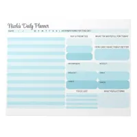 Efficient Modern Blue Daily Planner To-Do List Notepad