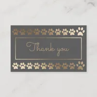 Grey And Gold Paw Print Dog Walker Loyalty Card