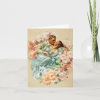 Vintage Romantic Couple,Wedding Congrats Card