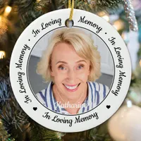 Personalized 2 Photo In Loving Memory Memorial Ceramic Ornament