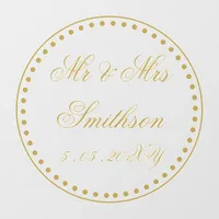 Gold Personalized Elegant Wedding  Floor Decals