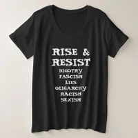 Rise and Resist | Anti Donald Trump Plus Size T-Shirt