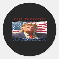 No Kings In America Anti-Trump Creative Design Classic Round Sticker