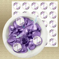 Purple Floral Elegant Gold Glitter Geo Monograms Hershey®'s Kisses®