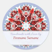 Rose Heart Mandala Label / Sticker