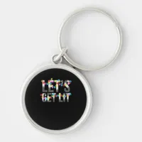 Let's Get Lit, Christmas Drinking, Christmas Light Keychain