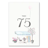 Watercolor Paris Wedding Table Number