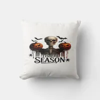 Halloween Skull Skeleton Throw Pillow