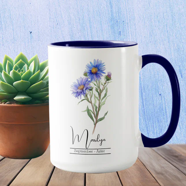 Birth Month Flower September Aster Mug