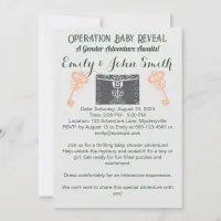 Escape Room Gender Reveal Baby Shower Gray Invitation