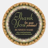 Lacy Mocha Business Thank You Sticker