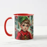 Whimsical Cartoon Elf | Christmas Personalized Mug