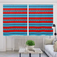 Southwest River Canyon Geometric Red Turquoise Blackout Curtains