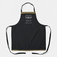 Business Logo Black & Gold Greek Key Employee Name Apron