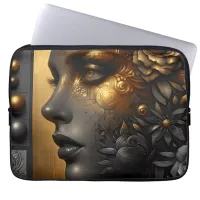 Pretty Woman in Gold Ethereal Laptop Sleeve