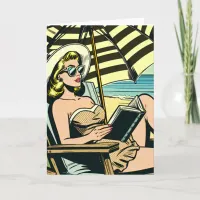 Retro Pop Art Lady | Just Saying Hi Card