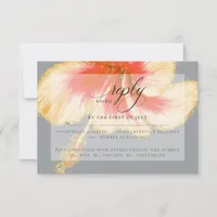 Wedding RSVP | Scarlet Watercolor Hibiscus Flower