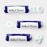 White Snowflakes on Blue Winter Wedding Favor