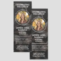 Elegant Floral Marble Memorial Remembrance Photo Bookmarks