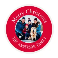 Custom Photo Personalized Merry Christmas Edible Frosting Rounds