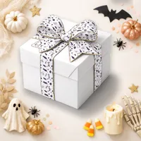 Playful Purple Bat & Web Halloween Satin Ribbon