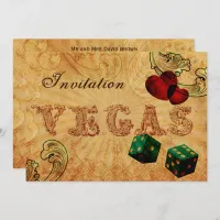 emerald green dice Vintage Vegas wedding invites