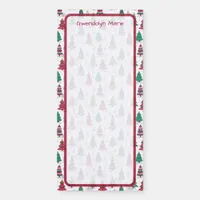 Quirky Whimsical Decorated Christmas Trees Doodles Magnetic Notepad