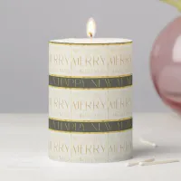 Green Gold Christmas Pattern#35 ID1009 Pillar Candle