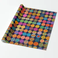 Cute little flower heads wrapping paper