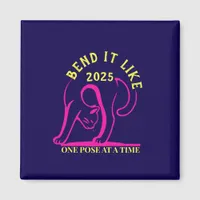 Customizable "Bend It Like 2025" Yoga Cat Magnet