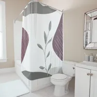 Trendy Modern Chic Abstract Botanical Shower Curtain