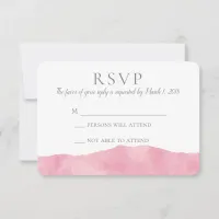 Pink Cotton Candy Watercolor Wedding RSVP