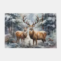 Reindeer in Winter Wonderland Doormat