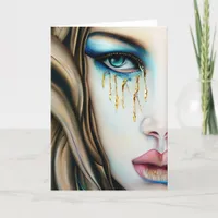 Blue Eyed Goddess with Golden Tears Card