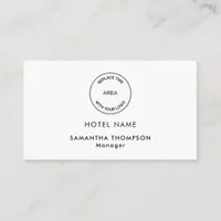 Minimal Hotel Logo QR Code Any Color Business Card