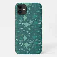 Cool Blue Sting Ray Marine Wildlife Patterned iPhone 11 Case