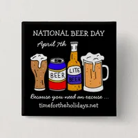 Happy National Beer Day - April 7th  Button